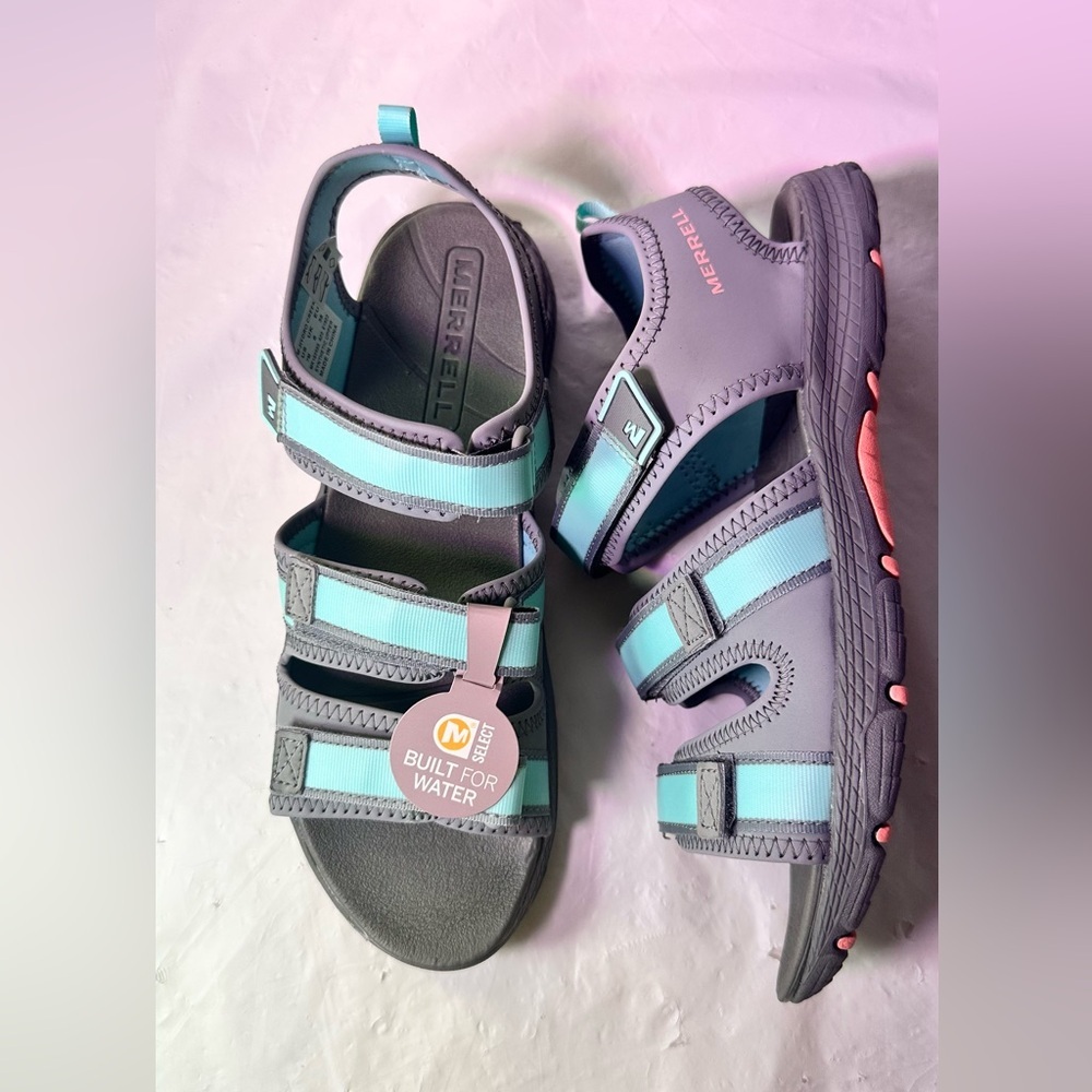 Merrell Women's Teal and Gray Strappy Outdoor Sandals - Picture 7 of 11
